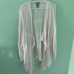 Cream knitted cardigan, long sleeve